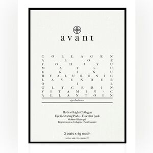 NEW Avant Skincare Hydra-Bright Collagen Eye Restoring Pads 3 Pair Puffy Eyes